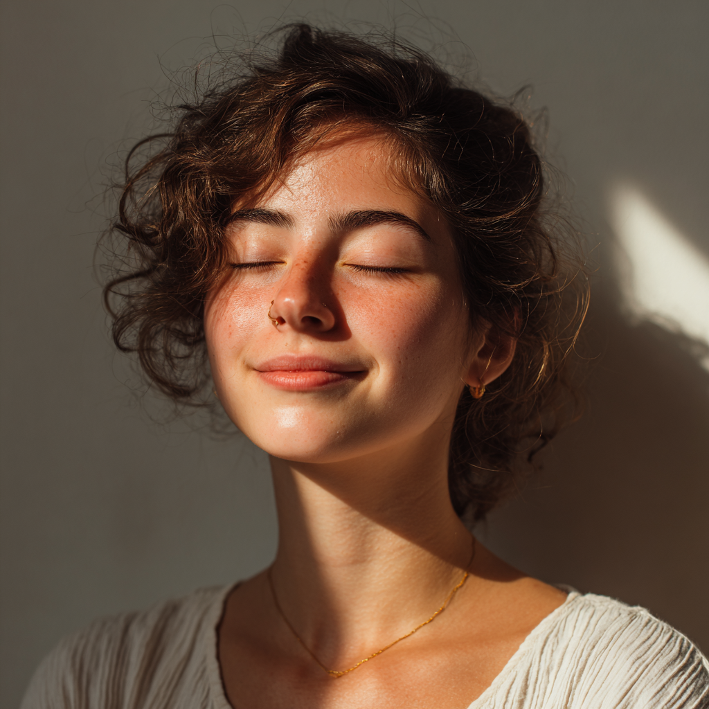 Diverse group of Hungarian adults in their 40s and 50s sitting in meditation poses in a bright yoga studio, looking peaceful and focused